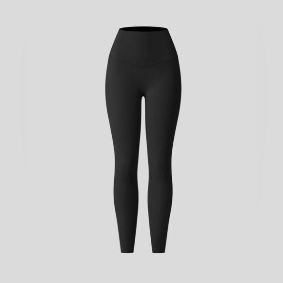 HALARA SoCinched High Waisted Black Tummy Control Leggings Side Pocket Medium - Picture 8 of 10